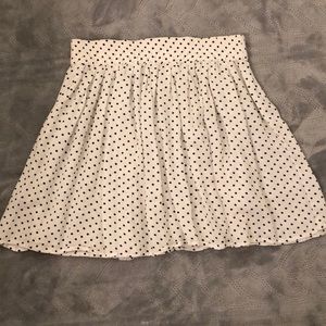 White and black polka dot skater skirt